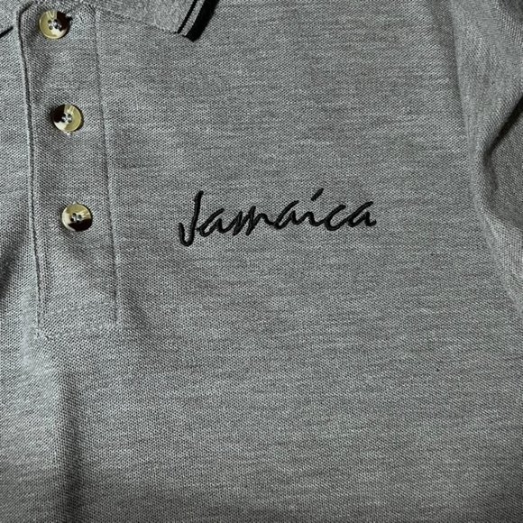 Vtg Island Polo Pre-Shrunk Men's Shirt Size Large Jamaica Logo 100% Super Cotton - Picture 4 of 10